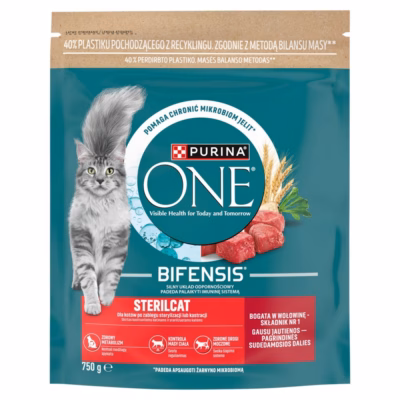 Kasside kuivtoit PURINA One Bifensis Sterilcat veiselihaga, täissööt täiskasvanud kassile 750 g