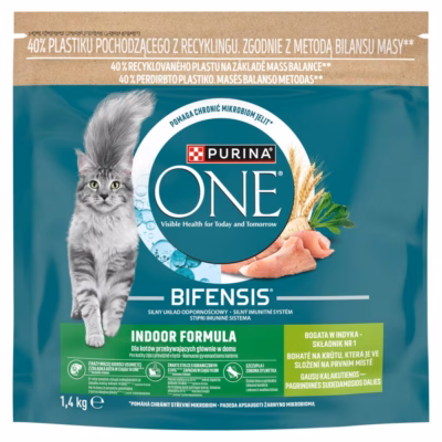 Kasside kuivtoit PURINA ONE Bifensis Indoor kalkuniga, täissööt täiskasvanud kassile 1,4 kg