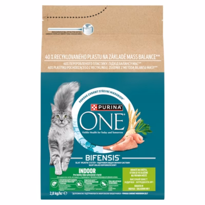 Kuiv kassitoit PURINA ONE Bifensis Indoor kalkuniga, täissööt täiskasvanud kassidele 2,8 kg