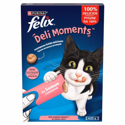Kassimaitsepasta PURINA Felix Deli Moments lõhega, 4 × 10 g