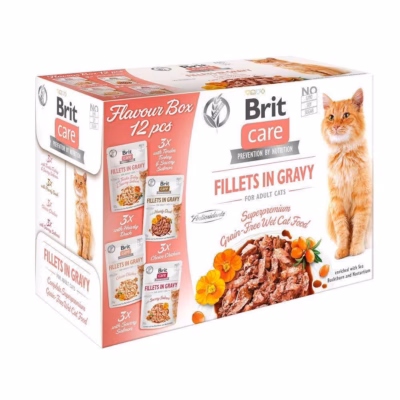 Kasside märgtoit Brit BRIT Care, fileetükid kastmes, 12 × 85 g