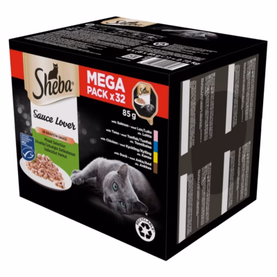 Kasside märgtoit Sheba Sauce Lover, täissööt täiskasvanud kassidele, 3,23 kg