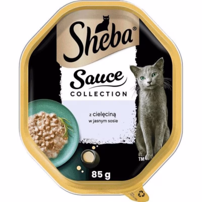 Kasside märgtoit Sheba Sauce Collection Veal in Light Sauce, täissööt, 85 g