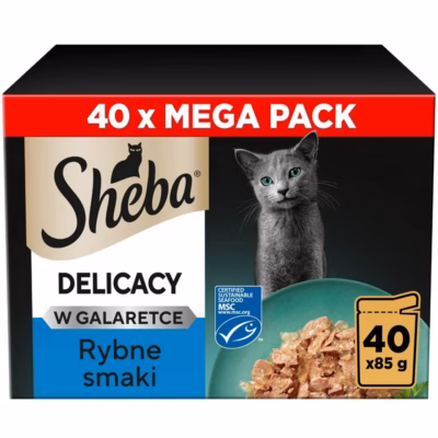 Kasside märgtoit Sheba Delicacy Fish Flavours in Jelly, 40 × 85 g