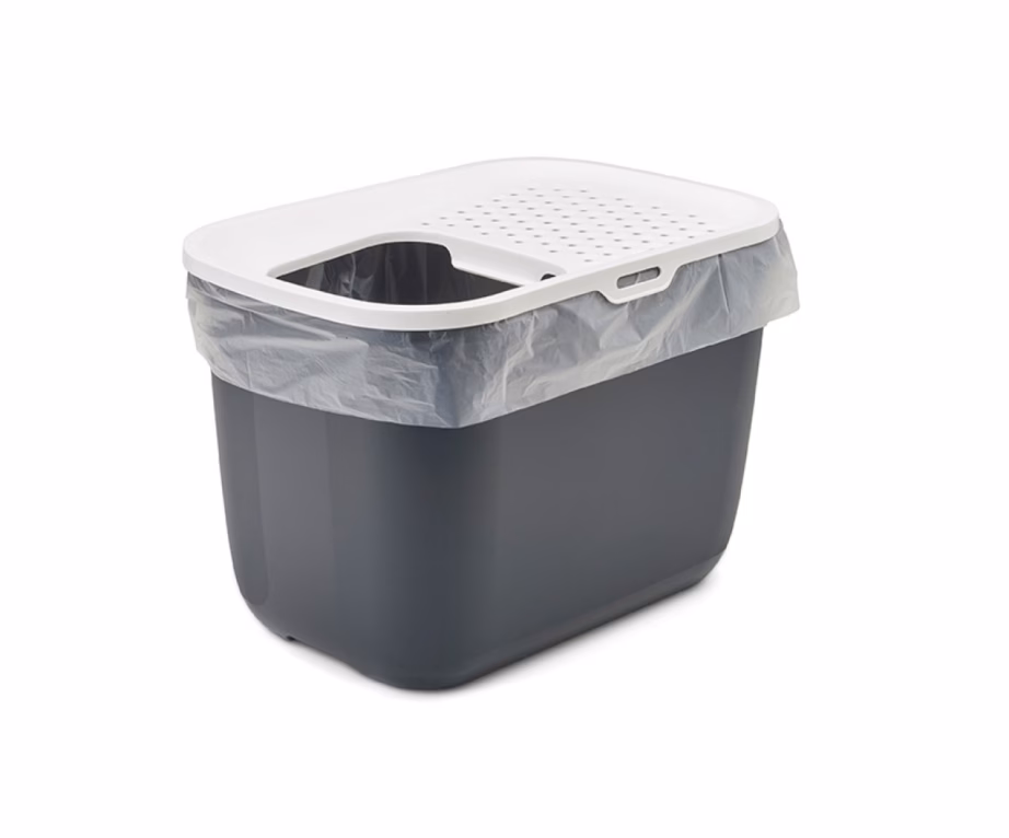 Kaanega kassiliivakast SAVIC HOP, antratsiit/valge, 58,5 × 39 × 39,5 cm - 3