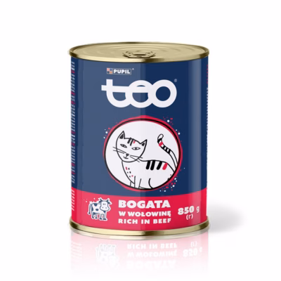 Kasside märgtoit Teo veiselihaga, täissööt täiskasvanud kassidele, 850 g