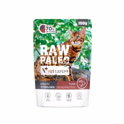 Kasside märgtoit VetExpert VETEXPERT Raw Paleo Adult Sterilised Tuna, 100 g