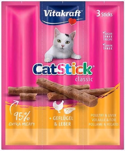 Kassimaitse Vitakraft CatStick Mini linnuliha ja maksaga, 25 g