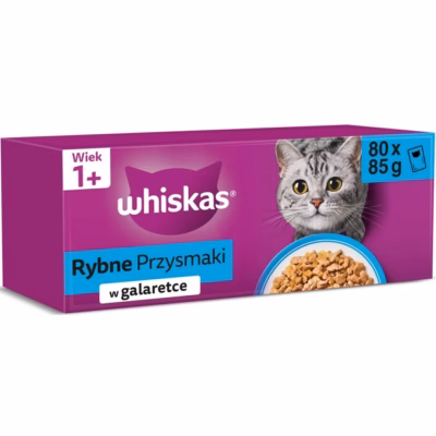 Märg kassitoit tarretises Whiskas Fish Delicacies, segamaitse, 85 g kotike