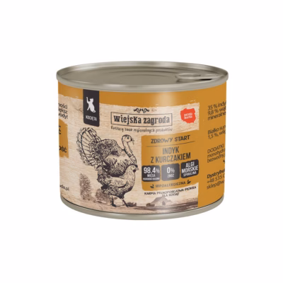 Kassipoja märgtoit wiejska zagroda Turkey & Chicken, konserv 200 g