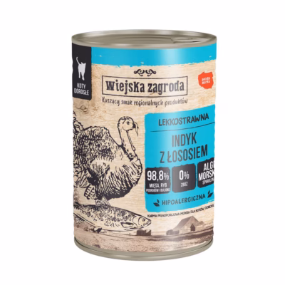 Kasside märgtoit wiejska zagroda Turkey with salmon, konserv 400 g