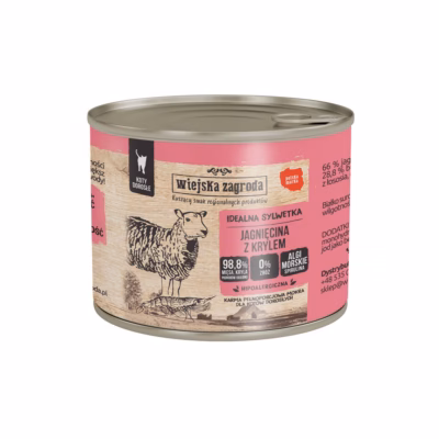 Kasside märgtoit wiejska zagroda Lamb with krill, 200 g (konserv)