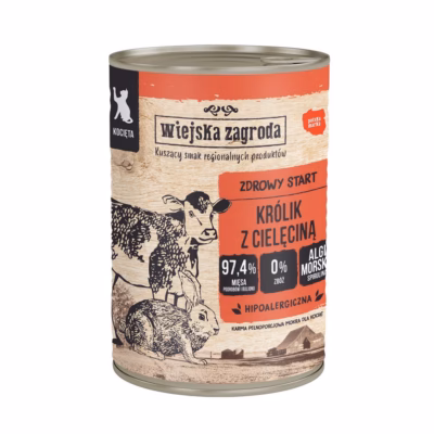 Kassipoegade märgtoit Wiejska Zagroda Rabbit with veal, küülik ja vasikaliha, 400 g