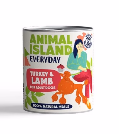 Koera märgtoit ANIMAL ISLAND Everyday kalkun ja lambaliha, 800 g konserv