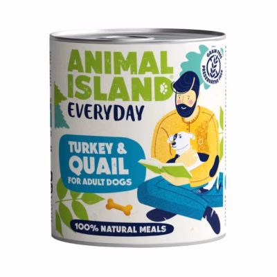 Koera märgtoit ANIMAL ISLAND Everyday kalkuni ja vutiga, 800 g (konserv)