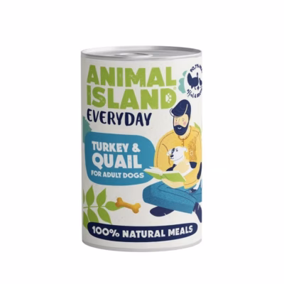 Koera märgtoit ANIMAL ISLAND Everyday, kalkuni ja vutiga, konserv 400 g