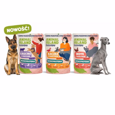 Märg koeratoit ANIMAL ISLAND Everyday Monoprotein, vasikas/part/kalkun, 9 × 300 g
