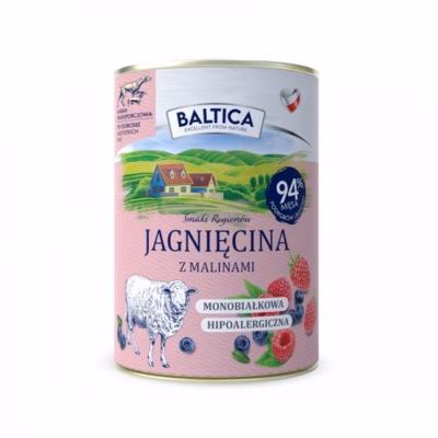 Märgkoeratoit BALTICA Smaki regionów, lambaliha vaarikatega, 400 g