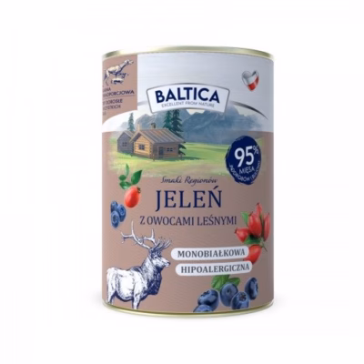 Koera märgtoit BALTICA Smaki regionów Deer with forest fruits, 400 g