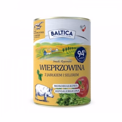 Märg koeratoit BALTICA Smaki regionów, sealiha õunaga, 400 g (konserv)