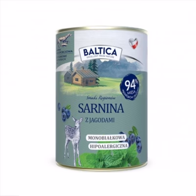 Koera täissööt BALTICA Smaki regionów metskitse ja marjadega, märgtoit 400 g