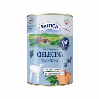 Koerte märgtoit BALTICA Smaki regionów, vasikaliha ja lambaga, 400 g