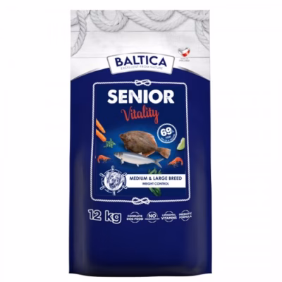 Koera kuivtoit BALTICA Excellent Senior Vitality Baltic fish, keskmistele ja suurtele tõugudele, 12 kg