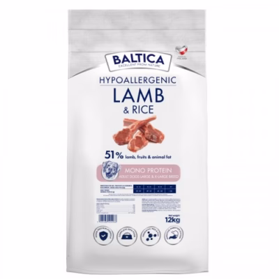 Koera kuivtoit BALTICA Nutraceutic Hypoallergenic L/XL Lamb with rice, 12 kg