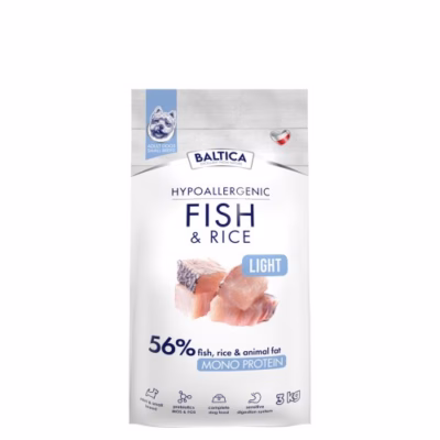 Koera kuivtoit BALTICA Nutraceutic Hypoallergenic Light S Fish with Rice, 3 kg