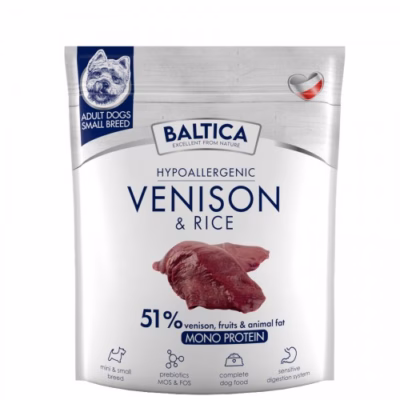 Kuiv koeratoit BALTICA Nutraceutic Hypoallergenic Small Breeds, hirveliha ja riis, 1 kg