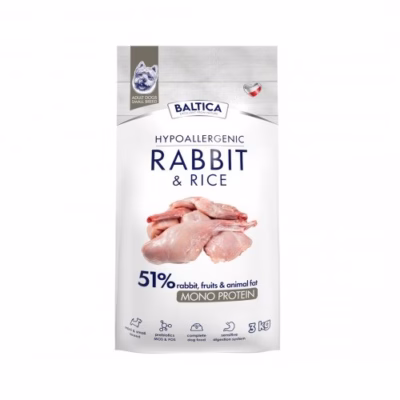 Koera kuivtoit BALTICA Nutraceutic Hypoallergenic S Rabbit with rice, 3 kg