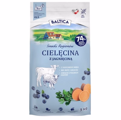 Koera kuivtoit BALTICA Smaki regionów Small breeds, vasikaliha ja lambaga, 3 kg