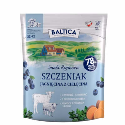 Koera kuivtoit BALTICA Smaki regionów Junior Lamb with veal, 1 kg