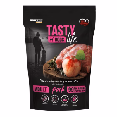 Märg koeratoit BIOFEED Tasty Life Pork, täissööt täiskasvanud koertele, 500 g