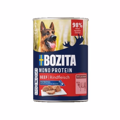 Koera märgtoit BOZITA Monoprotein Pate Beef, täissööt täiskasvanud koerale, 400 g