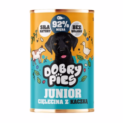Märg koeratoit Dobry Pies Junior vasikaliha pardiga, 400 g