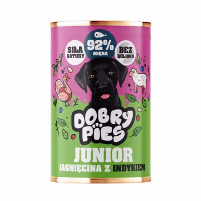 Märg koeratoit Dobry Pies DOBRY PIES Junior Lamb with Turkey, 400 g