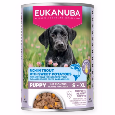 Koera märgtoit EUKANUBA Life Care Puppy, forell ja bataat, 400 g