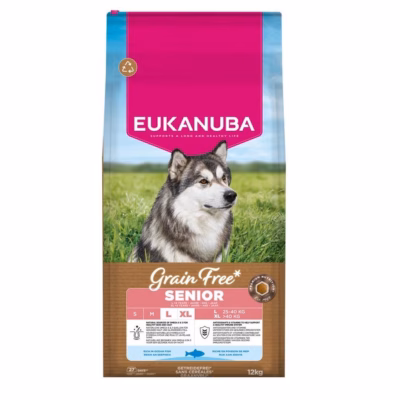 Koera kuivtoit EUKANUBA Grain Free Senior Large Ocean Fish, 12 kg