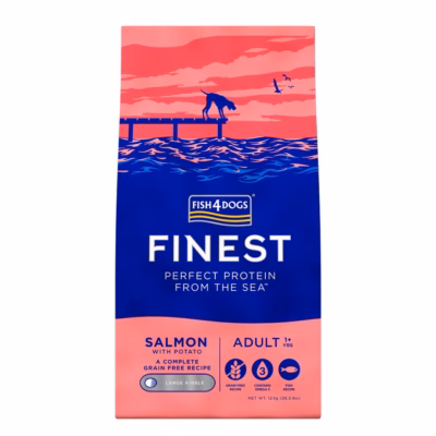 Koera kuivtoit FISH4DOGS Finest Salmon Large Breeds, täissööt täiskasvanud koertele, 12 kg