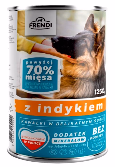 Koera märgtoit Frendi, kalkunitükid õrnas kastmes, 1250 g