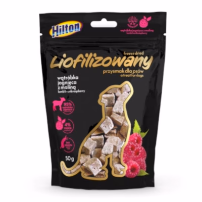 Koera lüofiliseeritud maius Hilton, lambamaks ja vaarikad, 50 g