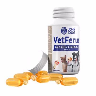 Lemmiklooma toidulisand JOHN DOG VetFerus Golden Fish Oil koertele ja kassidele
