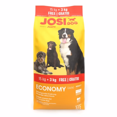 Koera kuivtoit JOSERA JosiDog Economy, täissööt täiskasvanud koertele, 15 kg + 3 kg