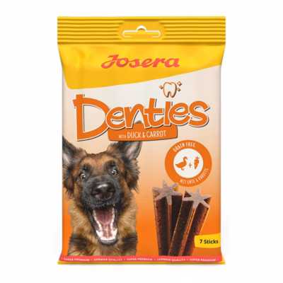 Hambapuhastust toetav närimismaius koertele JOSERA Denties Duck & Carrot, 180 g