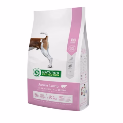 Koera kuivtoit NATURE'S PROTECTION Junior Lamb, lambalihaga, 7,5 kg