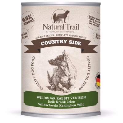 Koerte märgtoit Natural Trail Country side, täissööt täiskasvanud koerale, metssiga, 800 g