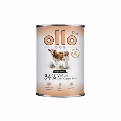 Märg koeratoit OLLO Plus Collagen Veal, vasikaliha, 400 g konserv