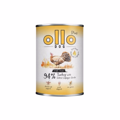 Koera märgtoit OLLO OLLO Plus Collagen Turkey, täissööt täiskasvanud koerale, 400 g