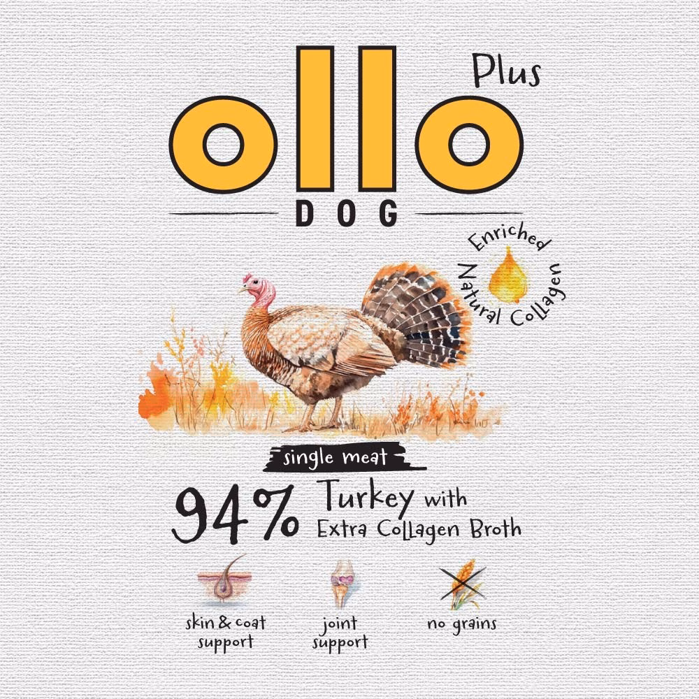 Koera märgtoit OLLO OLLO Plus Collagen Turkey, täissööt täiskasvanud koerale, 400 g (3)